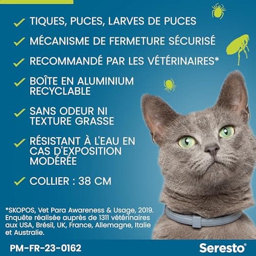 Seresto Cat Collar - Cat Flea & Tick Protection - Seresto Cat Collar with Long Lasting Protection for 7-8 Months - Grey - Image 7
