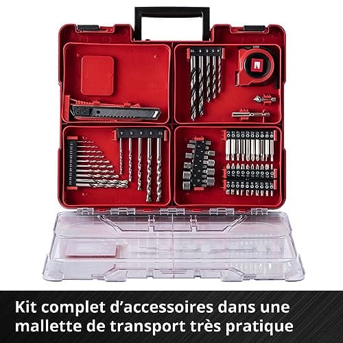 Einhell Perceuse Visseuse à percussion sans fil TE-CD 18/40 Li-i +64 (2x2,0 Ah) Power X-Change (Li-Ion, 18V, Couple 40 Nm) Livré avec 2 Batteries 2,0Ah, Chargeur et 64 Accessoires - Image 8