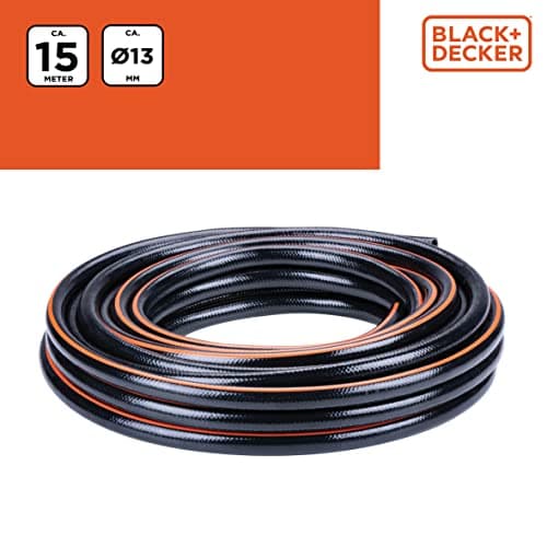 BLACK+DECKER Garden Hose 15 m – Garden Hose Diameter 13 mm – Garden Tools – Max. 6 Bar – PVC – Black/Orange - Image 4