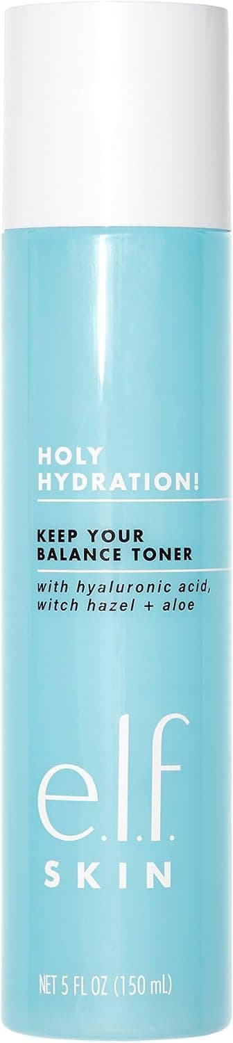 e.l.f, Keep Your Balance Toner, Doux, Rafraîchissant, Supprime le maquillage et les impuretés, Hydrate, Nettoie, Apaise, Infusé avec de l'acide hyaluronique, de l'hamamélis et de l'aloe, 150 ml