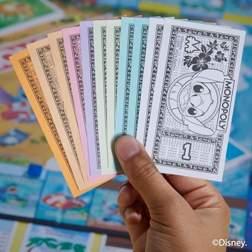 Jeu de Plateau Monopoly édition Disney Stitch - Version française, Jeu de société Familial et multijoueur pour Enfants, Ados et Adultes, Jeu de société, Dès 8 Ans - Image 8