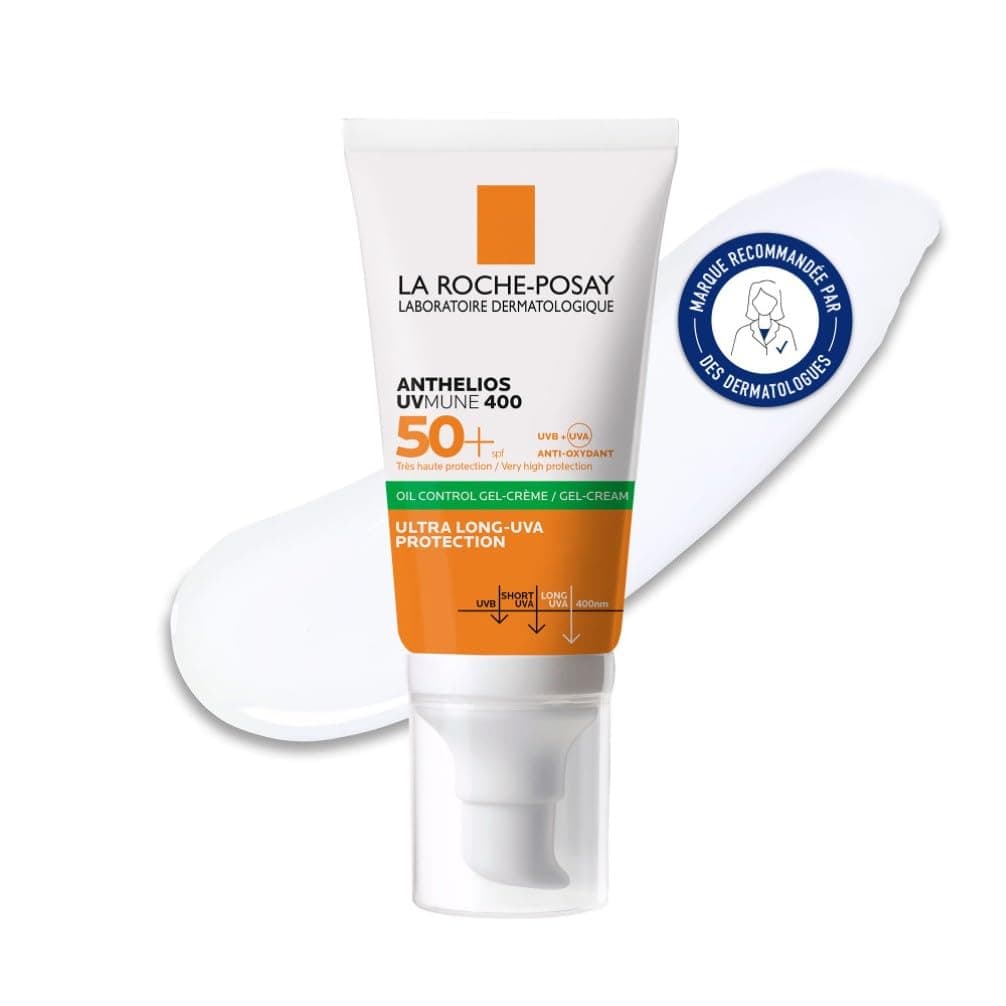 La Roche-Posay - Anthelios UVMune 400 - Crème Solaire SPF 50 - Haute Protection Solaire - Texture Gel-Crème - Fini Invisible et Non-gras - Soin Visage Pour Peaux Mixtes à Grasses à Tendance Acnéique - Image 3
