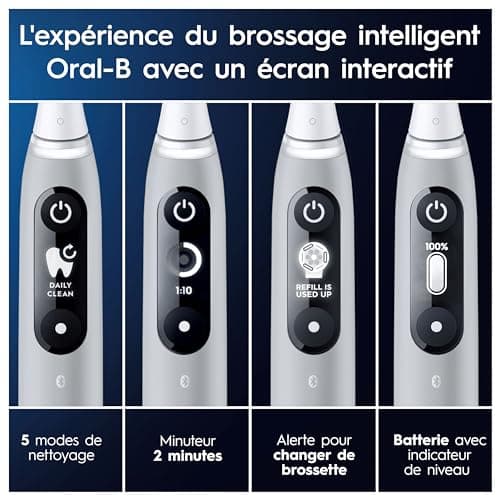 Oral-B iO 6 Grey Electric Toothbrush, 2 Brushes, 1 Travel Case, 1 Charger Pouch - Image 7