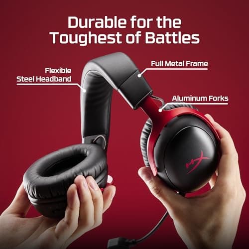 HyperX Cloud III S - Casque de Jeu sans Fil multiplateforme 2,4 GHz Bluetooth - Autonomie jusqu'à 120 Heures - 2,4 GHz - Pilote d'inclinaison de 53 mm - Microphone Amovible de 10 mm - Noir - Image 8