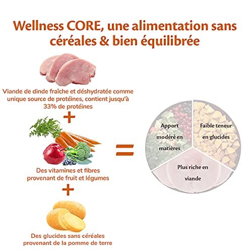 Wellness CORE Small Breed Adult Low Fat, Croquettes Chien sans Cereales, pour Chiens de Petite Race, à Haute Teneur en Viande, Dinde, 5 kg - Image 6