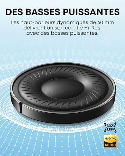 Soundcore by Anker Q20i Casque Supra-auriculaire sans Fil Bluetooth avec réduction Active du Bruit Hybride, autonomie de 40 h en Mode ANC, Audio Haute résolution(reconditionné) - Image 5