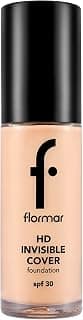 Flormar Invisible Cover HD Foundation – Fond de teint liquide crémeux avec SPF 30, couvrance modulable et fini naturel lumineux – 3 teintes adaptées à tous types de peau – 30 g, 40 Light Ivory