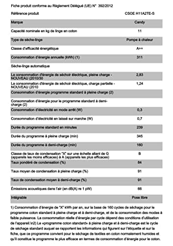 CANDY Condensation Tumble Dryer CSOEH11A2TE-S - Image 3