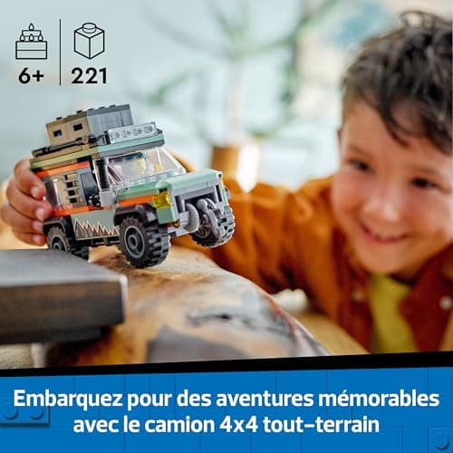 LEGO City The Truck 4x4 Off-Road Construction Set for Boys and Girls Aged 6 and Above Includes Adventurer Minifigure and Accessories - Fun Birthday Gift 60447 - Image 3