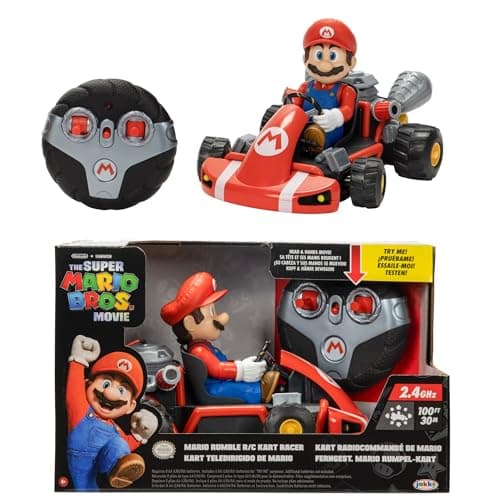 Super Mario Bros Movie – Mario Kart – Remote Control Car with Mario Figurine – Officially Licensed Nintendo – Head and Hands Move – 30 m Range – Mario Fan Children's Toy – Suitable for Ages 4 and - Image 2