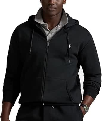 POLO RALPH LAUREN Men's Adult Black Cotton Long Sleeve Hoodie