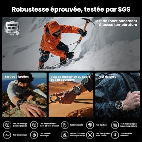 KOSPET Tank T4 Men's Smartwatch, Stainless Steel, GPS & Offline Maps, Waterproof 10ATM (45M Diving), 50 Day Battery, Bluetooth Calls, 24/7 Health Monitoring, Android and iOS (Silver) - Image 3