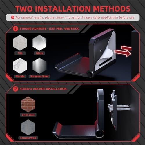playvital Support for PS5 Controller/Console/Headset, Door for PS4 Controller Stand Holder for Nintendo Switch Pro for Xbox Wireless Headset, Fold Base Base 2 PCS-Black - Image 6