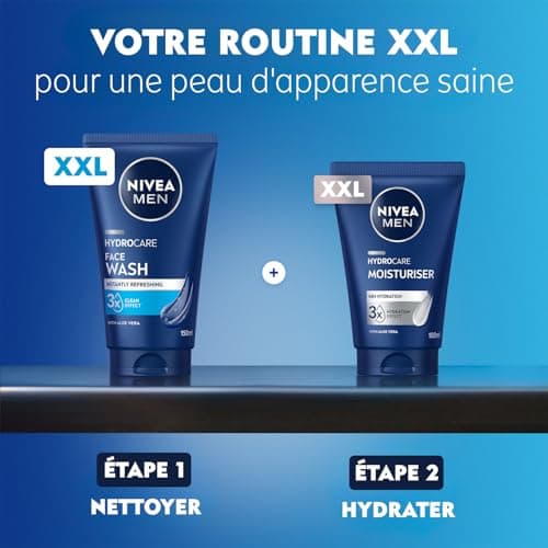 NIVEA MEN - Daily Face Moisturizing Cream - Immediate Hydration & 48H - Hydrocare - XXL Size - Aloe Vera & Pro-Vitamin B5-3 Moisturizing Effects - Non Greasy, Non Sticky - 100 ml - Image 7