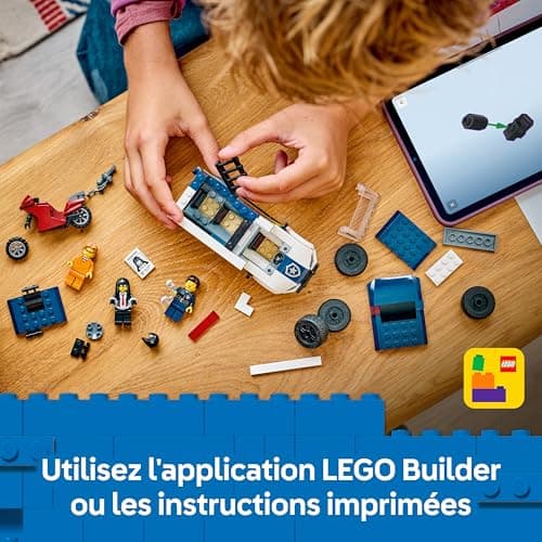 LEGO City The Penitentiary Van – Toy Truck – Model Van with Motorcycle, 3 Minifigures and Removable Cell Door – Birthday Gift Idea for Boys from 6 Years Old 60479 - Image 7