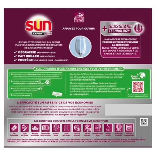 SUN - Expert Plus All-in-1 dishwasher tablets - 40 tablets - regular - unbeatable on stubborn stains of over 72 hours - Made in France - Image 5