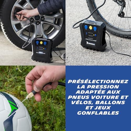 MICHELIN 009519 12V Programmable Air Compressor - 7 Bars - 3 Minutes Car Tyre Inflation - Auto Shut-Off - Digital Pressure Gauge - Robust Compact - LED - Comes with Adapter Tips - Image 4