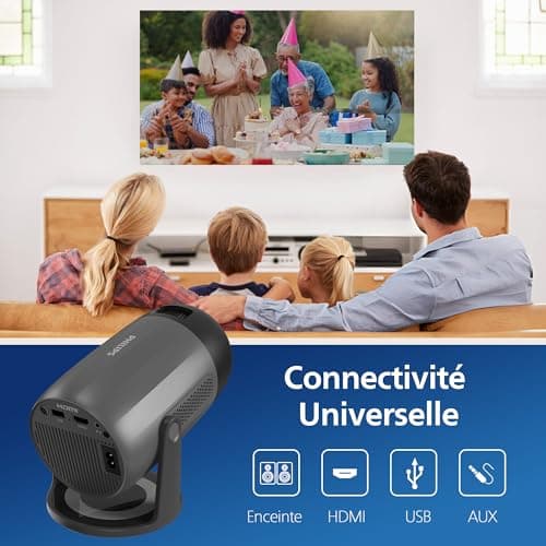 Philips Neopix 150 Home Cinema Projector, Full HD 1920 x 1080p, 180 Degree Rotating, LED Light Source, Mirror Mode, Wi-Fi 6, 2x3 Watt Stereo Sound, Black - Image 5