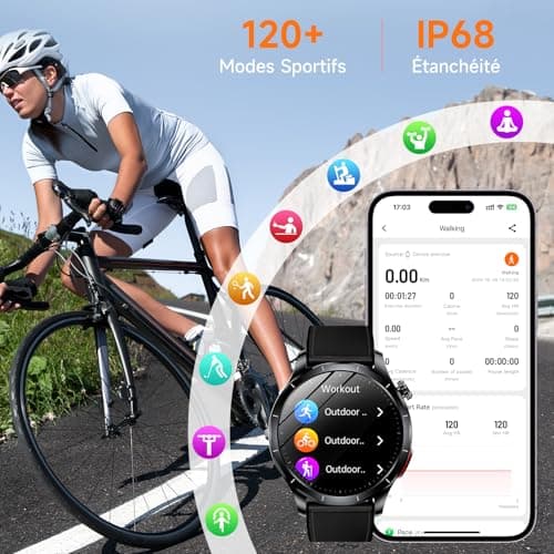 2026 Nouv’ Montre Connectée Homme avec ECG+HRV/Pressιon artérιelle/Acide Urique/IMC,1,43" AMOLED Smartwatch avec Fonction SOS,24/7 Fréquence Cardiaque/Sommeil/SpO2/Apnée,Android/iOS - Image 8