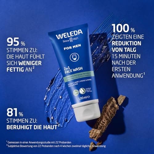 WELEDA - Gel nettoyant 2en1 visage et barbe Homme - Nettoie en profondeur, prévient les impuretés et réduit l'excès de sébum - NATRUE* - Vegan*** -100 ml (Lot de 2) - Image 6