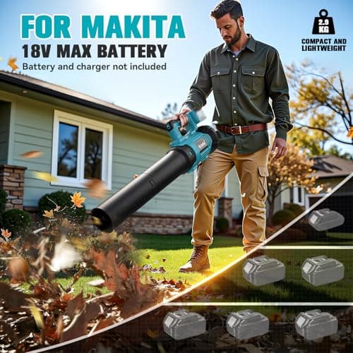 Ecarke Cordless Blower for Makita 18V: 500CFM with Brushless Motor, Lock Button and 6 Adjustable Speeds for Garden and Lawn Care, Wind Speed 150MPH (No Battery) - Image 3