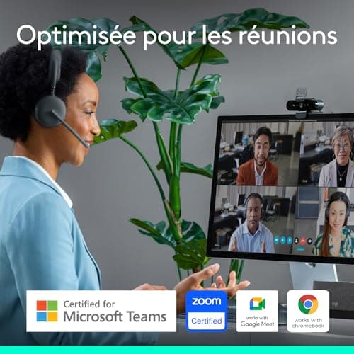 Logitech Brio 4K Webcam, Video Calls, Microphone, Anti-Parasite, HD Auto Light Correction for Microsoft Teams, Zoom, Google Voice, Google Meet, PC/Mac/Laptop/Macbook – Graphite - Image 8