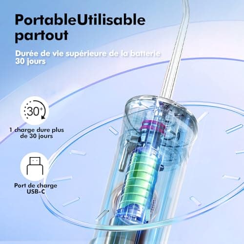 Viaggio Dental Irrigator Jet: Oral Irrigator with 5 Modes, 180 ml Water Tank, IPX7 Waterproof Electric Tooth Cleaner, with 6 Tips for Gums Orthodonti Dental Appliances - Image 8