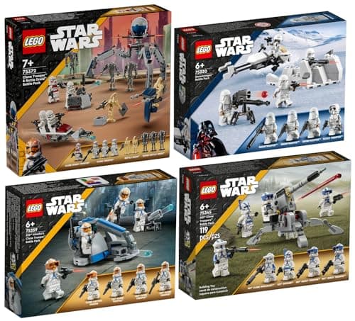 Lego Star Wars 75372 Clone Trooper & Battle Droid Battle Pack, 75359 Clone Trooper the 332nd Company Battle Pack, 75345 501st Clone Troopers Battle Pack & 75320 Snowtrooper Battle Pack - Image 2