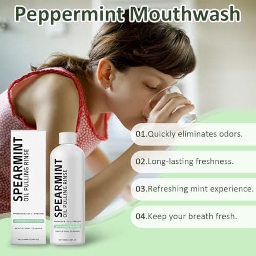 100Ml Mint Oil Pulling Mouthwash,Fresh Breath,Whitening Teeth And Gums More - Image 4