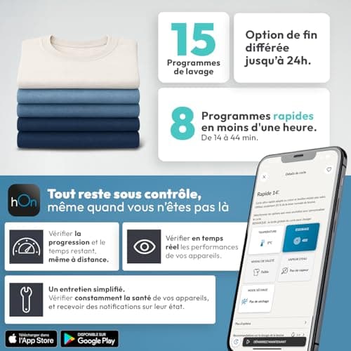 CANDY - Lave-Linge Hublot - Machine à Laver 12kg/1400 trs/min - Classe Énergétique A - 15 Programmes - WiFI+Bluetooth, Ecran Digital, Mix Power System - Blanc - 85 x 60 x 67 cm - Modèle RO14126DWMST-S - Image 6