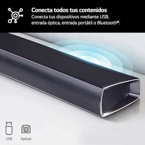 LG SQC4R Barre de Son Intelligente, 220 W, 2.1 canaux, Son Surround Dolby Digital avec Basses puissantes, Large connectivité, HDMI, Bluetooth, USB, entrée Optique et Application Android/iOS, Noir - Image 8