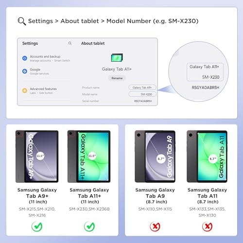 EasyAcc Case for Samsung Galaxy Tab A11+ Plus 2025 / A9+ 11 Inch 2023, Ultra Slim PU Leather Protective Case with Auto Wake/Sleep Function - Black - Image 4