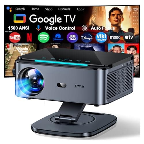 Video Projector【1500 ANSI/Auto Focus/360° Rotation】 XIWBSY Video Projector Google TV/Voice Control, WiFi 6 Bluetooth 5.3, 4K Projector Supported 38000 Lumen, Projector Home Cinema/Outdoor - Image 2