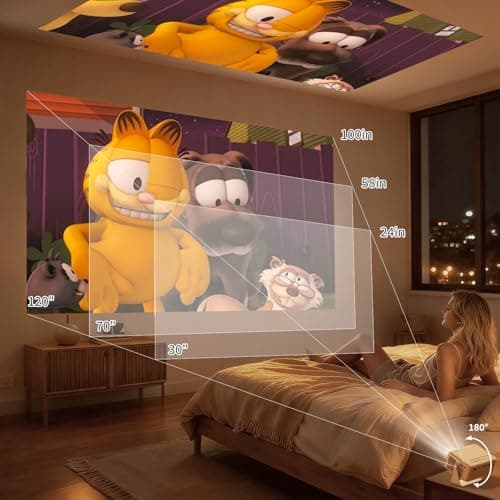 YOTON Mini Projector, Video Projector 1080P Full HD Supported, 200ANSI, 50% Zoom, 2025 Upgraded Portable Projector Compatible with HDMI USB iOS Android Firestick PS5 - Image 5