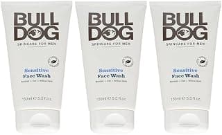Bulldog Skincare Sensitive Lot de 3 nettoyants visage pour homme 150 ml