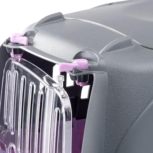 Ferplast Caisse de Transport Chat RIDER, Cage de Transport Chiens Petits et Chats jusqu'à 7 kg, Porte Transparente Antichoc, Fentes d'aération, Boite Panier Transport, 34 x 50,7 x h 30 cm, Rose - Image 8