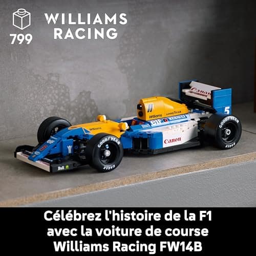 LEGO Icons Williams Racing FW14B et Nigel Mansell - Maquette de Voiture de F1 - Inclut minifigurine Collector de Pilote avec trophée et Casque - Idée Cadeau pour Adulte et Adolescent 10353 - Image 4