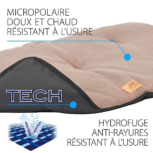 Ferplast Lit pour Chien Coussin pour Petits Chiens Tissu Double Face Anti-rayures et Imperméable, Matelas Chaud en Micropolaire pour Chien Lavable en Machine à 30° 57 x 38 x 3,5 cm.Noir - Image 7