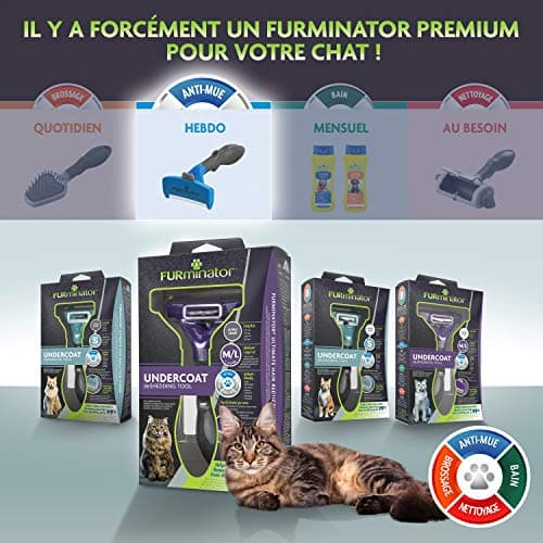 FURMINATOR Large Cat Grooming Tool - Long Haired Cat Grooming Tool - Removes 90% of Hair - 1 Click Clean - Professionally Designed and Recommended - BPA Free, Black - Image 7