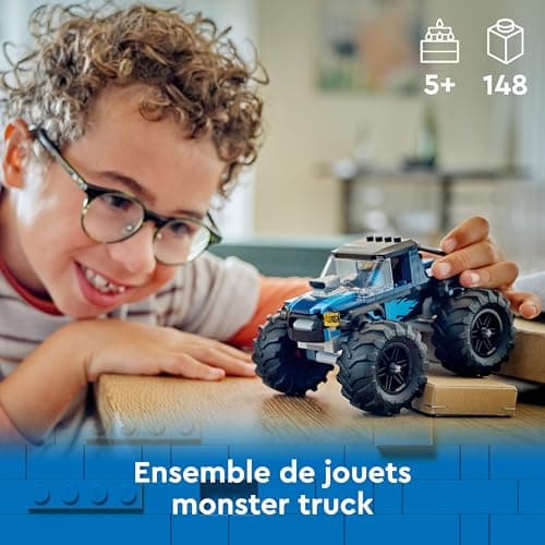 LEGO City Le Monster Truck Bleu, Jouet Camion Tout-Terrain et Minifigurine de Conducteur, Ensemble de Jeu Enfant Imaginatif, Cadeau Divertissant pour Garçons et Filles de 5 Ans ou Plus 60402 - Image 3