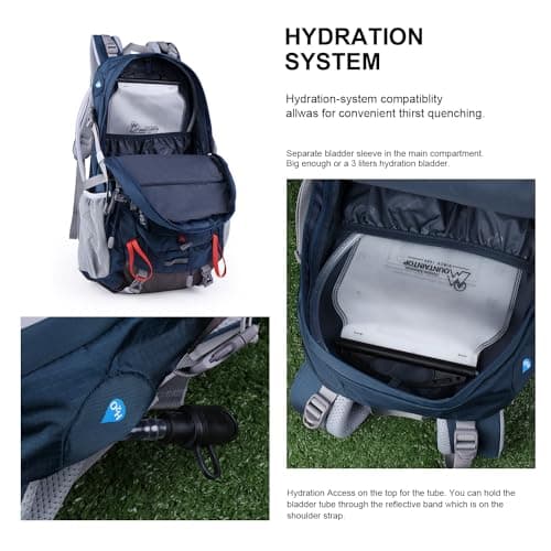 MOUNTAINTOP 40L Men's Women's Hiking Backpack Travel Backpack with Rain Cover for Travel Camping Trekking, 55 x 35 x 25 cm - Image 6