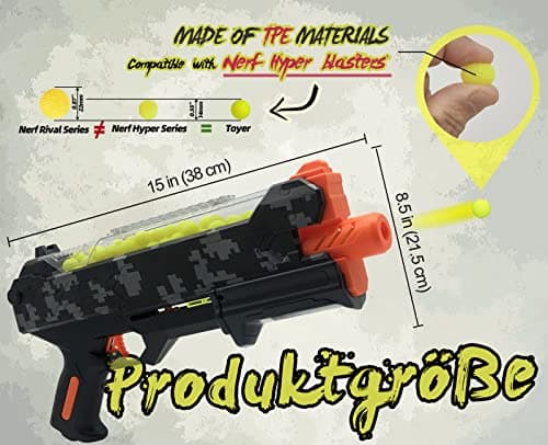 Blaster Gun with Protective Glasses and 100 Cartridges Compatible with Nerf Hyper Rounds Darts, Easy Refill, Holds Up to 50 Cartridges - Image 4