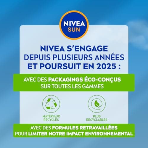 NIVEA SUN - Coffret Protection Solaire - Crème Solaire Visage FPS 30 (50 ml) + Spray Protect & Hydrate FPS 50+ (200 ml) + Spray Après Soleil (200 ml) + Duo Labello Sun & After Sun + Ballon De Plage - Image 6