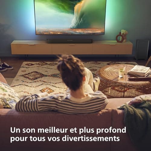 Philips TAB5309 Barre de Son 2.1 avec Caisson de Basses sans Fil - canaux 2.1 240 W, DTS Virtual X, Bluetooth 5.4, HDMI Arc, Connexion Optique et connectivité USB - Gris foncé - Image 5