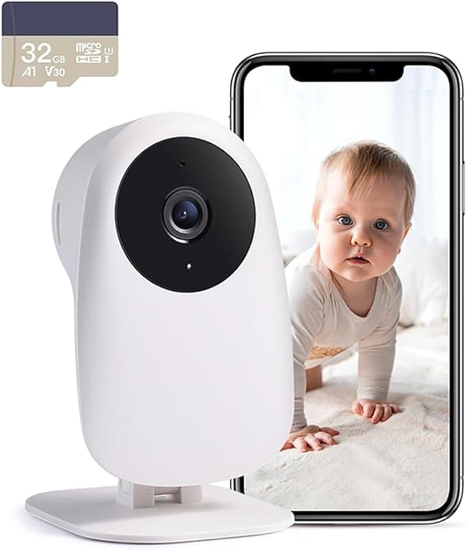 nooie [Amazon Exclusive] Baby Monitor with Micro SD Card, 1080p, for Baby Nanny Elderly and Pet Monitoring, Works with Alexa