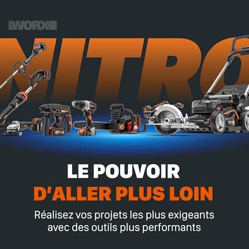 WORX Perceuse Visseuse sans Fil Brushless 20V WX102, Compacte et légère, Couple 60Nm, Mandrin 13mm, 2 vitesses, Lumière LED, Vissage et Dévissage, Livrée avec 2 Batteries 2Ah et Chargeur rapide - Image 6