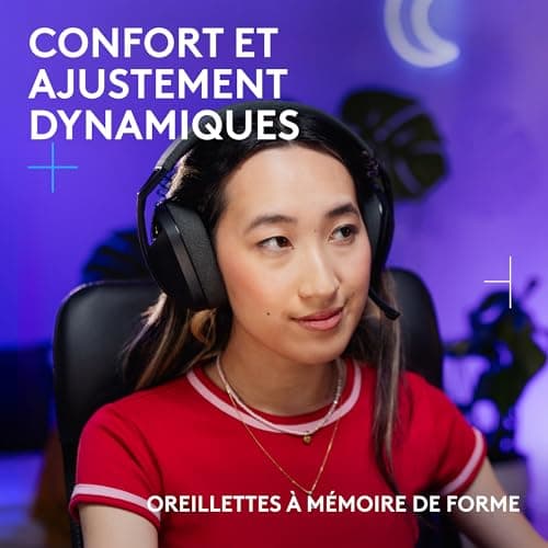 Logitech G G321 Lightspeed, Wireless Bluetooth Gaming Headset, Dynamic Comfort & Adjustment, 16kHz Stem Mic, + 20H Playtime, PC, PS4, PS5, Nintendo Switch, Mobile - Black - Image 3