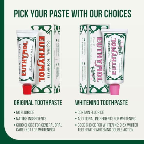 Euthymol Original Toothpaste 75ml x 6, Fluoride Free, Anti-Plaque, Antibacterial, Cavity Protection, Clean and Healthy Teeth and Gums, Fresh Mint, Daily Dental Care Oral Enamel - Image 7