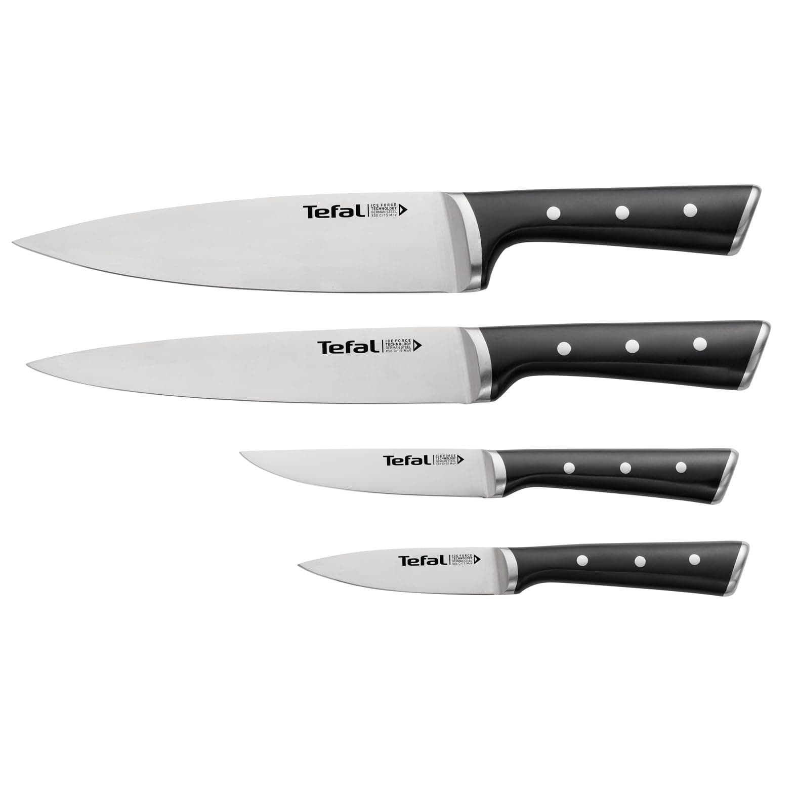 Tefal Ice Force K2324S74 Kitchen Knife Set, German Stainless Steel Blade, 10 Year Guarantee, High Performance Cutting and Sharpening - Image 3