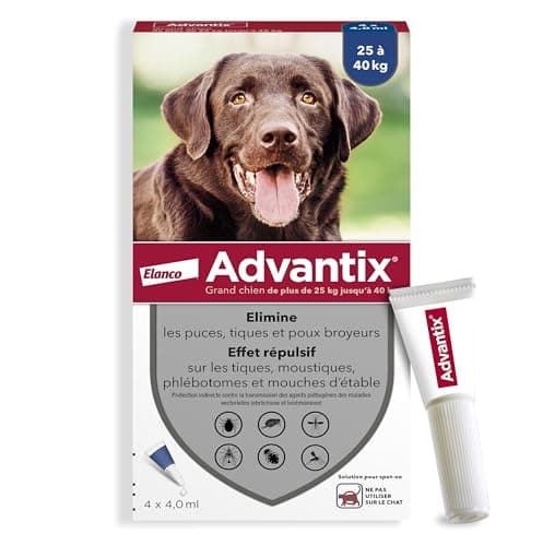 Advantix Large Dog Between 25 and 40 kg - Dog Pipettes for 6 Parasites - Treatment and Protection for Your Pet for 4 Weeks - 4 x 2 ml - Image 3
